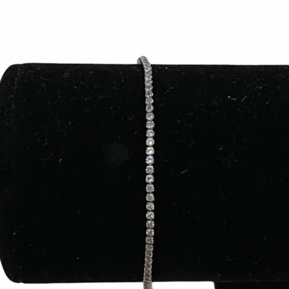 Bracelet Clear CZs in Rhodium Plated Sterling Silver & Adjustable Bolo Slider - Picture 3 of 6